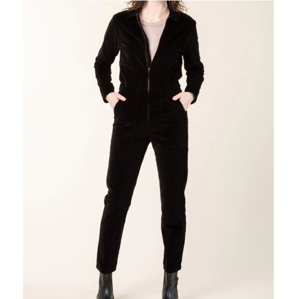 Prairie Underground | Corduroy Boilersuit in Black, Jumpsuit, Size L Made in USA